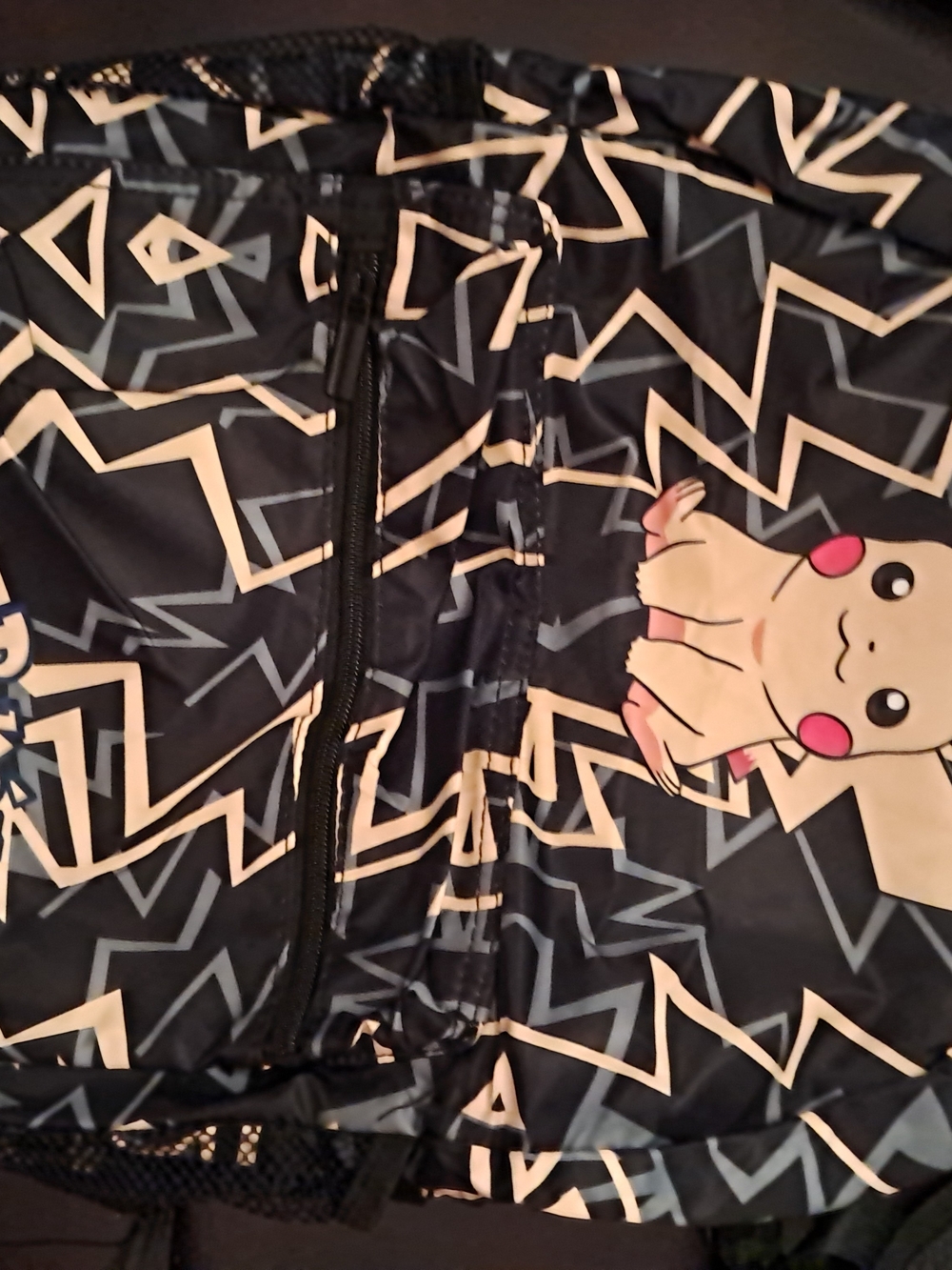 Pikachu Patterned Black Zip Backpack
